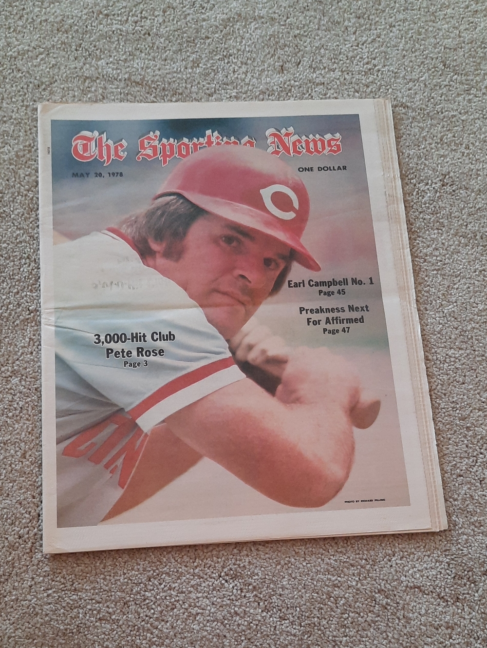 VTG 1978 Sporting News Pete Rose 3000 Hit Club